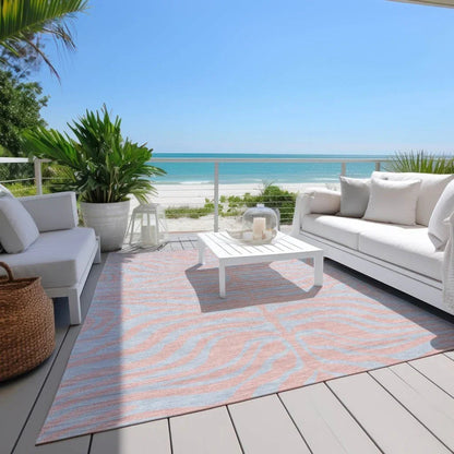 Fernelle Pink Washable Indoor-Outdoor Rug-Outdoor Rugs-LOOMLAN Rugs-LOOMLAN