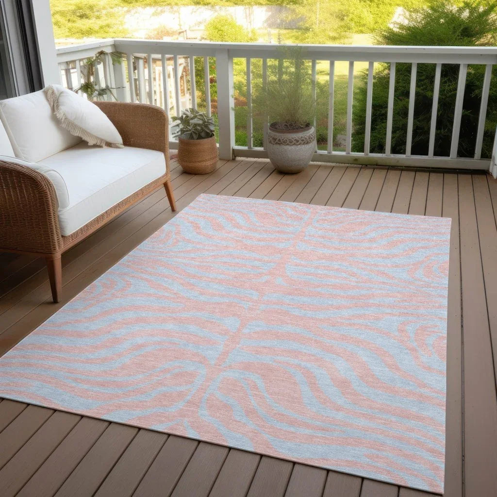Fernelle Pink Washable Indoor-Outdoor Rug-Outdoor Rugs-LOOMLAN Rugs-LOOMLAN