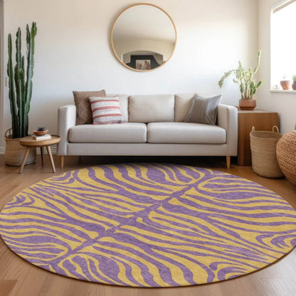 Fernelle Purple Washable Indoor-Outdoor Rug-Outdoor Rugs-LOOMLAN Rugs-LOOMLAN