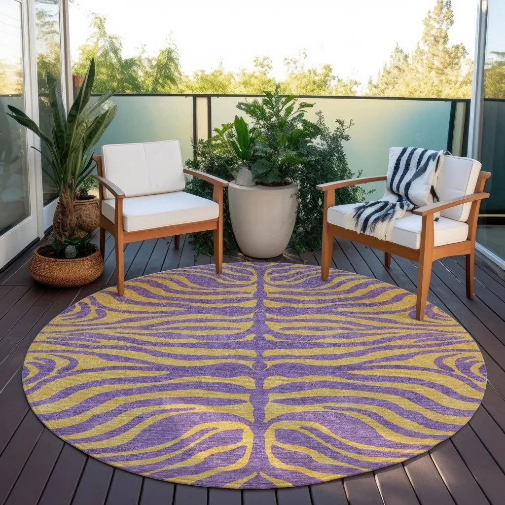Fernelle Purple Washable Indoor-Outdoor Rug-Outdoor Rugs-LOOMLAN Rugs-LOOMLAN
