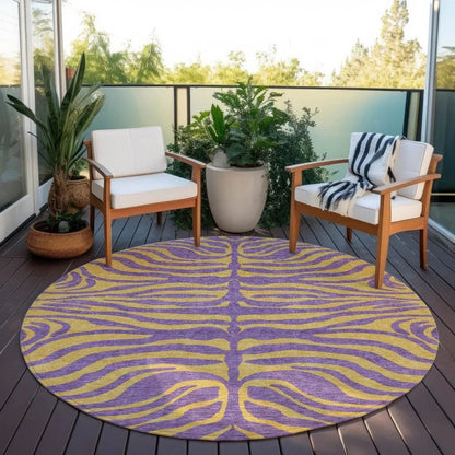 Fernelle Purple Washable Indoor-Outdoor Rug-Outdoor Rugs-LOOMLAN Rugs-LOOMLAN