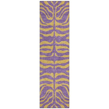 Fernelle Purple Washable Indoor-Outdoor Rug-Outdoor Rugs-LOOMLAN Rugs-2'3" x 7'6"-LOOMLAN