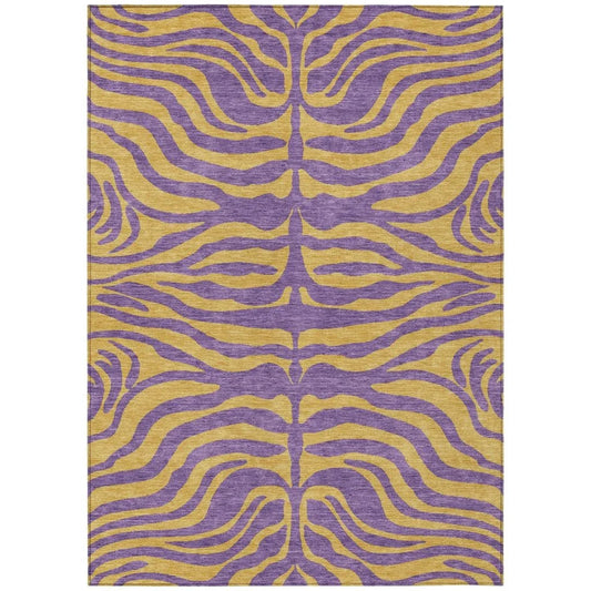Fernelle Purple Washable Indoor-Outdoor Rug-Outdoor Rugs-LOOMLAN Rugs-2'6" x 3'10"-LOOMLAN