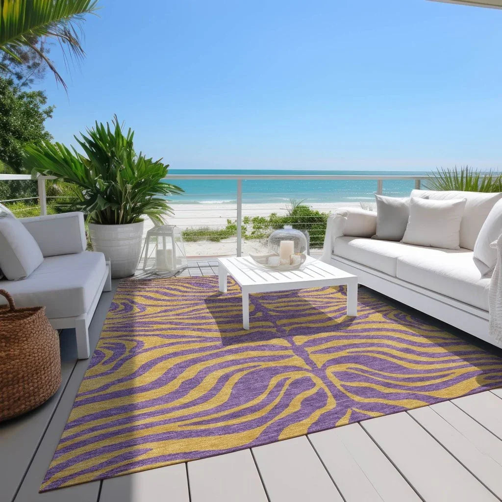 Fernelle Purple Washable Indoor-Outdoor Rug-Outdoor Rugs-LOOMLAN Rugs-LOOMLAN