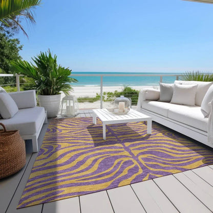 Fernelle Purple Washable Indoor-Outdoor Rug-Outdoor Rugs-LOOMLAN Rugs-LOOMLAN