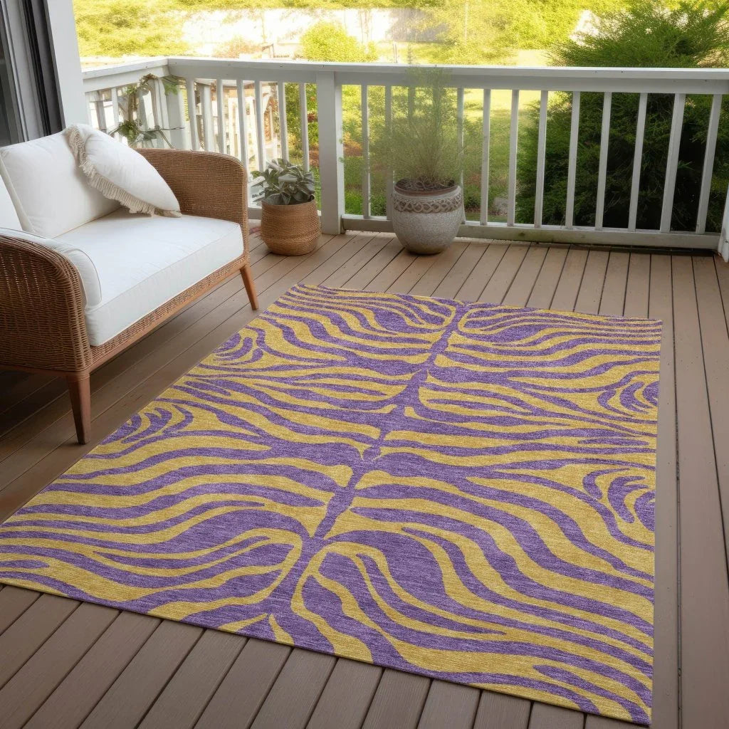 Fernelle Purple Washable Indoor-Outdoor Rug-Outdoor Rugs-LOOMLAN Rugs-LOOMLAN