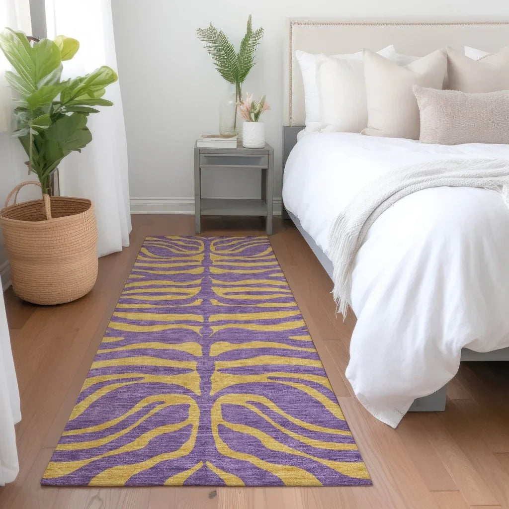 Fernelle Purple Washable Indoor-Outdoor Rug-Outdoor Rugs-LOOMLAN Rugs-LOOMLAN