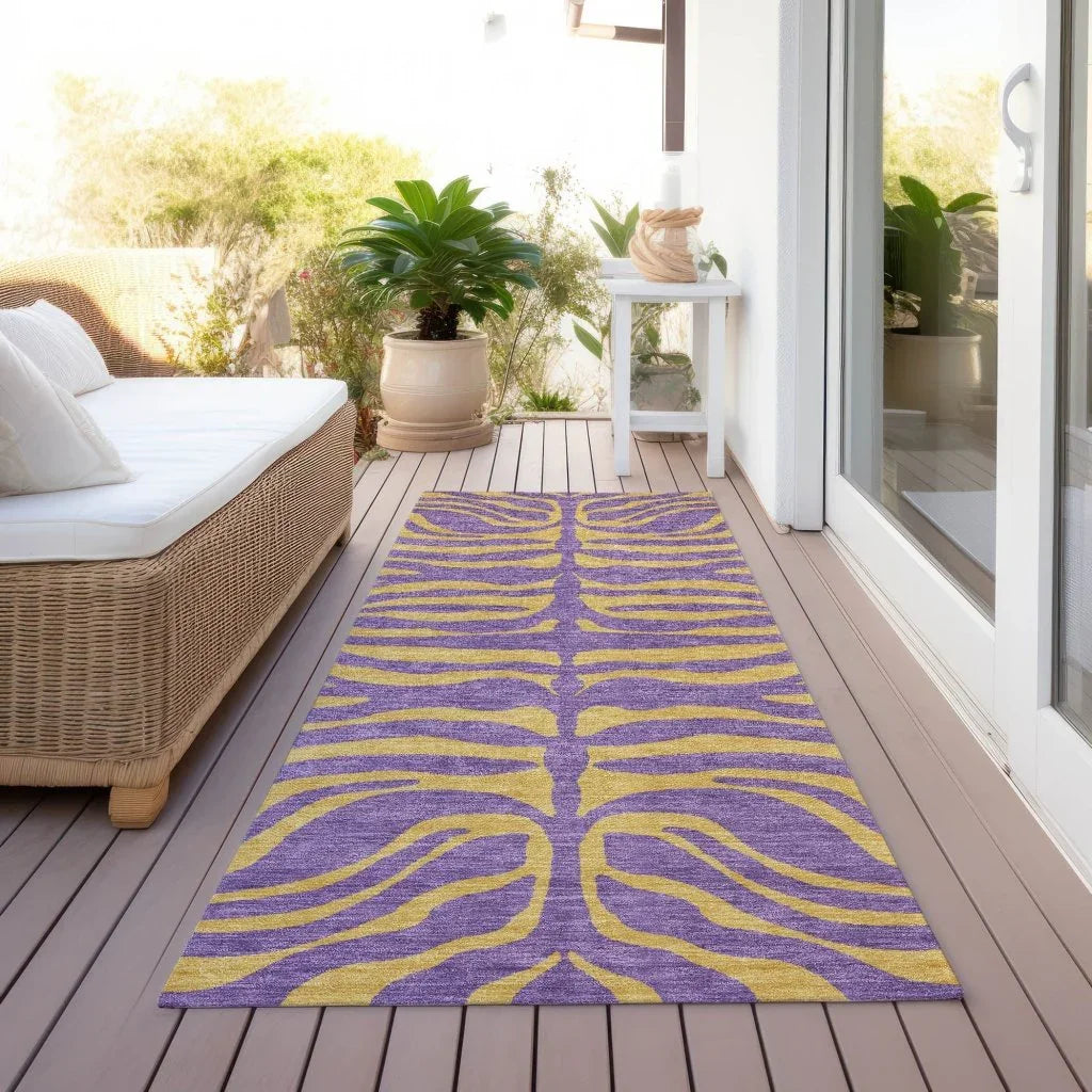 Fernelle Purple Washable Indoor-Outdoor Rug-Outdoor Rugs-LOOMLAN Rugs-LOOMLAN