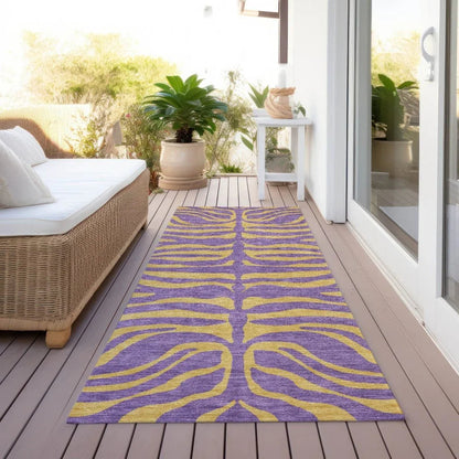Fernelle Purple Washable Indoor-Outdoor Rug-Outdoor Rugs-LOOMLAN Rugs-LOOMLAN
