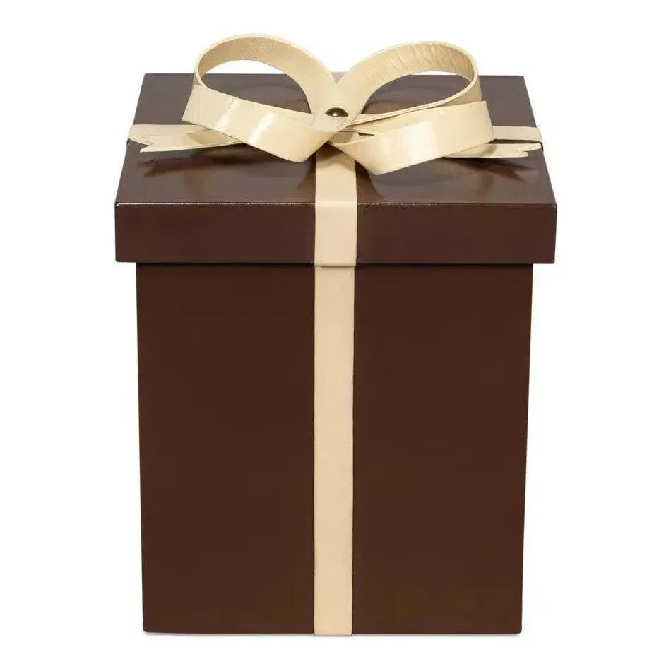 Ferrell Leather Chocolate Brown Holiday Boxes 3PC - LOOMLAN - Sarreid - Boxes & Bowls