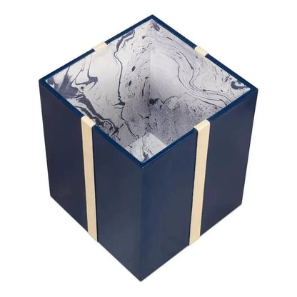 Ferrell Leather & Mdf Blue Holiday Boxes Set of 3 - LOOMLAN - Sarreid - Boxes & Bowls