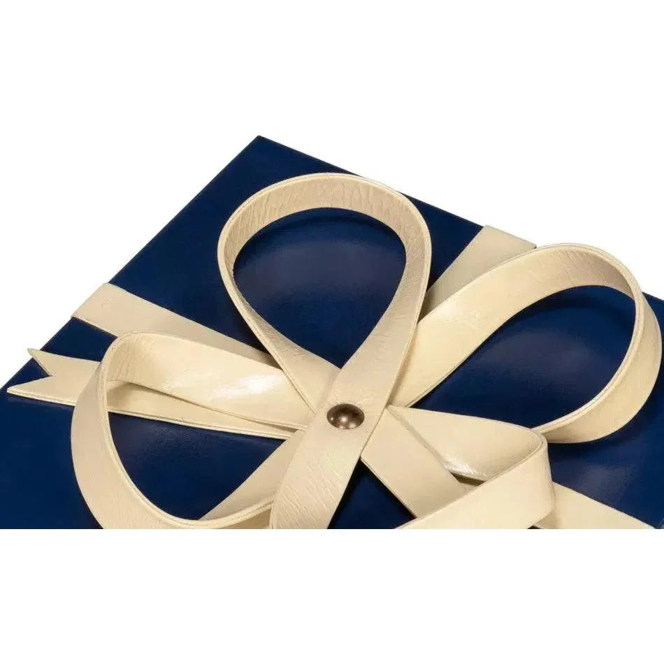 Ferrell Leather & Mdf Blue Holiday Boxes Set of 3 - LOOMLAN - Sarreid - Boxes & Bowls