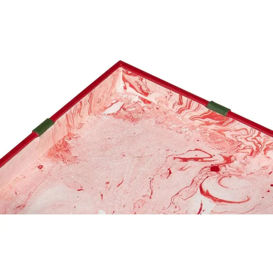 Ferrell Leather & Mdf Red Holiday Boxes Set of 3 - LOOMLAN - Sarreid - Boxes & Bowls