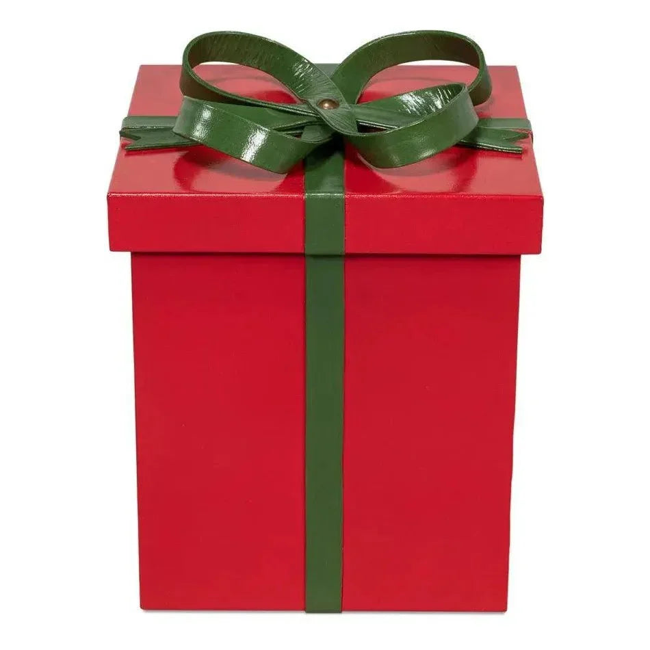 Ferrell Leather & Mdf Red Holiday Boxes Set of 3 - LOOMLAN - Sarreid - Boxes & Bowls