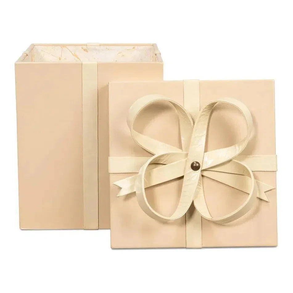 Ferrell Leather & Mdf Taupe Holiday Boxes Set of 3 - LOOMLAN - Sarreid - Boxes & Bowls
