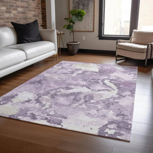 Ferren Purple Washable Indoor - Outdoor Rug - LOOMLAN - LOOMLAN Rugs - Outdoor Rugs