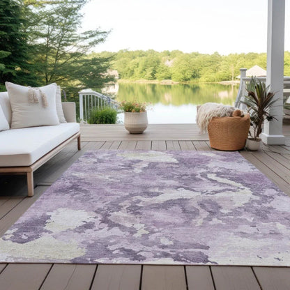 Ferren Purple Washable Indoor - Outdoor Rug - LOOMLAN - LOOMLAN Rugs - Outdoor Rugs