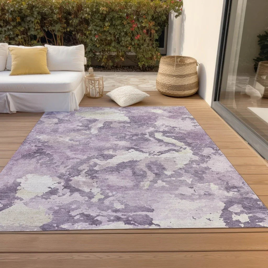 Ferren Purple Washable Indoor - Outdoor Rug - LOOMLAN - LOOMLAN Rugs - Outdoor Rugs