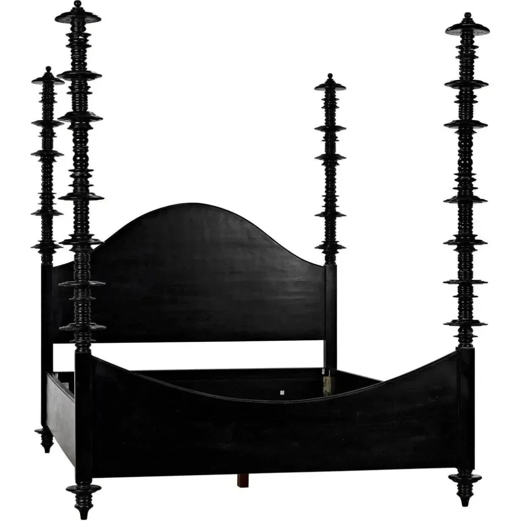 Ferret Black Wooden Bed Frame - LOOMLAN - Noir - Beds