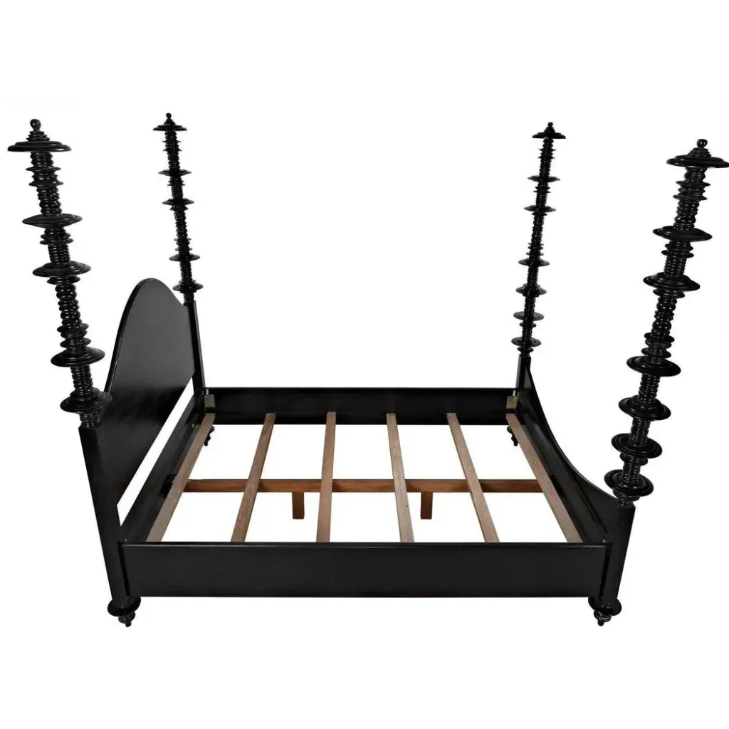 Ferret Black Wooden Bed Frame - LOOMLAN - Noir - Beds