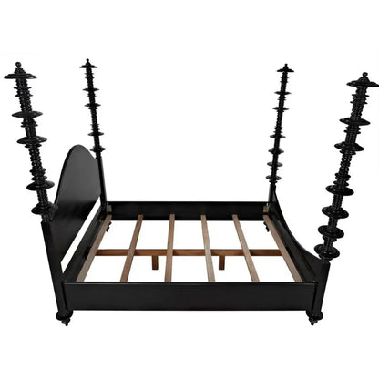 Ferret Black Wooden Bed Frame - LOOMLAN - Noir - Beds