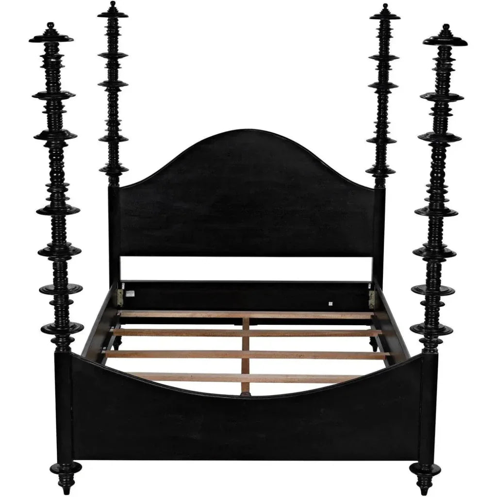 Ferret Black Wooden Bed Frame - LOOMLAN - Noir - Beds