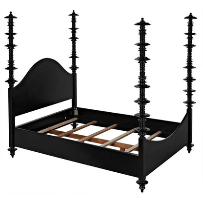 Ferret Black Wooden Bed Frame - LOOMLAN - Noir - Beds