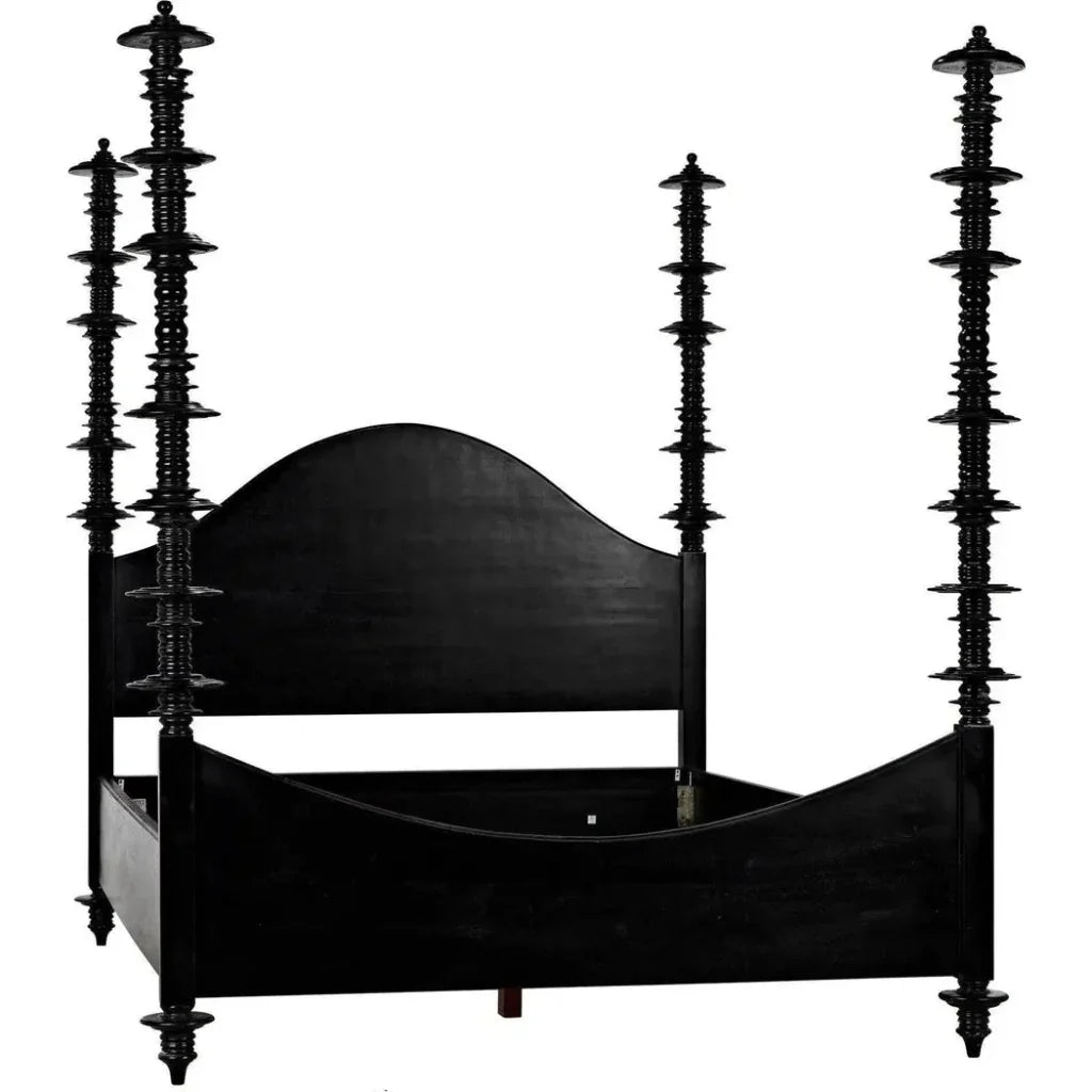 Ferret Black Wooden Bed Frame - LOOMLAN - Noir - Beds