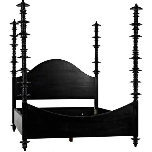 Ferret Black Wooden Bed Frame - LOOMLAN - Noir - Beds