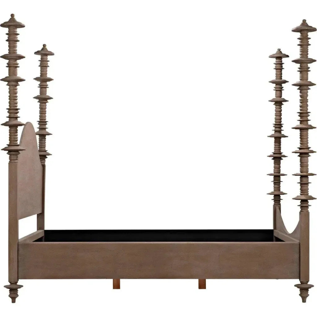 Ferrett Brown Wooden Bed Frame - LOOMLAN - Noir - Beds