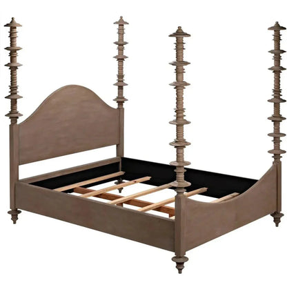 Ferrett Brown Wooden Bed Frame - LOOMLAN - Noir - Beds