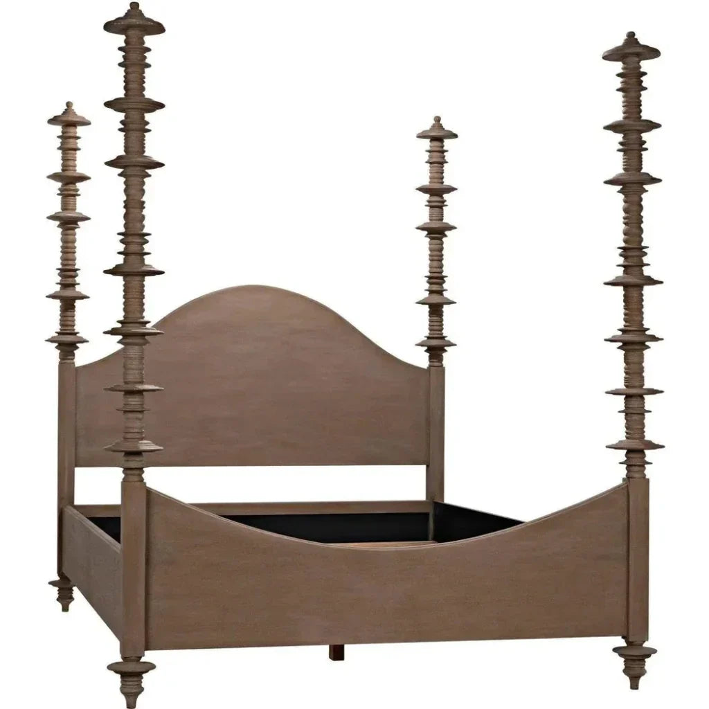 Ferrett Brown Wooden Bed Frame - LOOMLAN - Noir - Beds