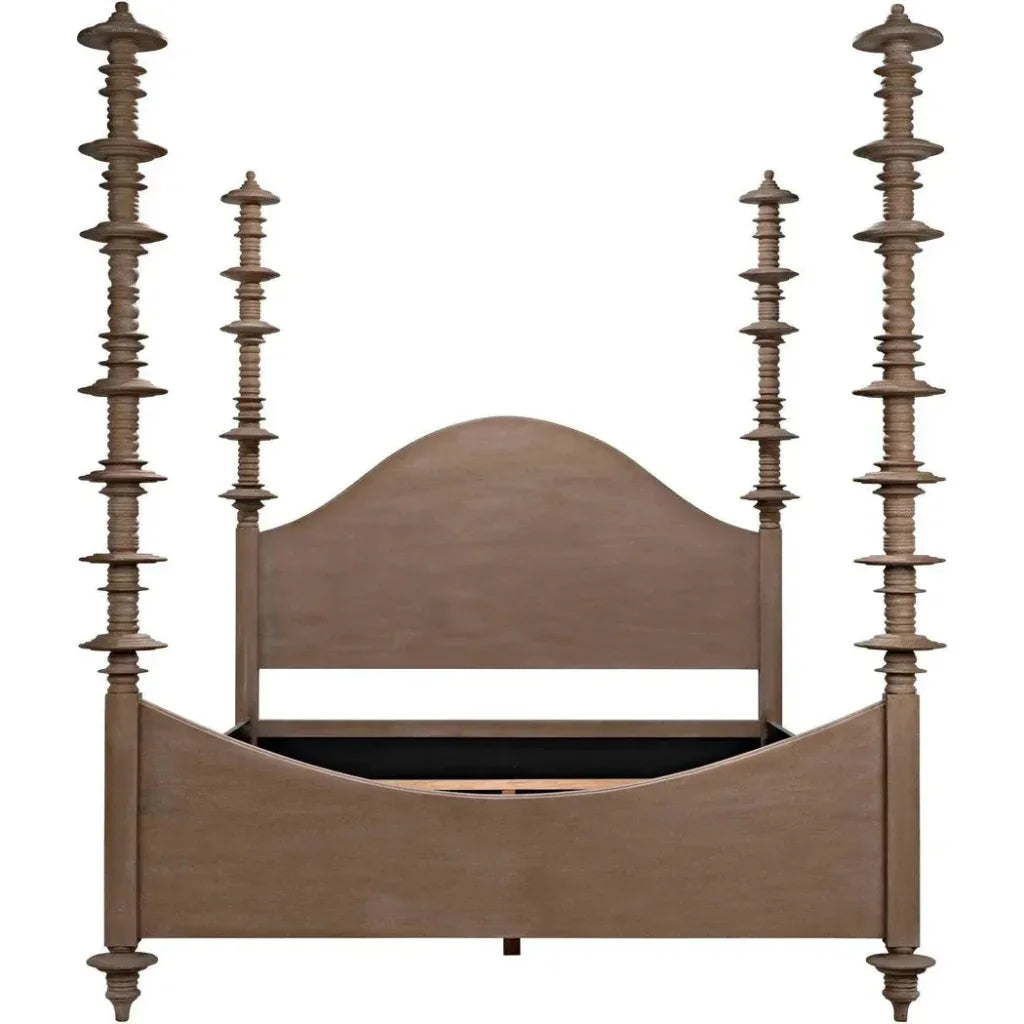 Ferrett Brown Wooden Bed Frame - LOOMLAN - Noir - Beds