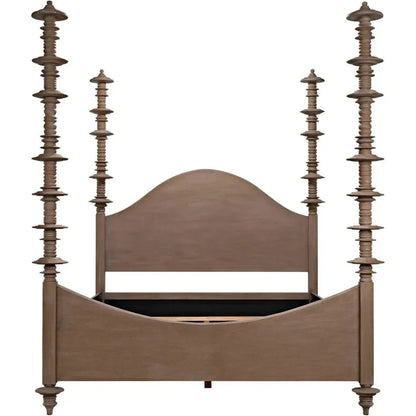 Ferrett Brown Wooden Bed Frame - LOOMLAN - Noir - Beds