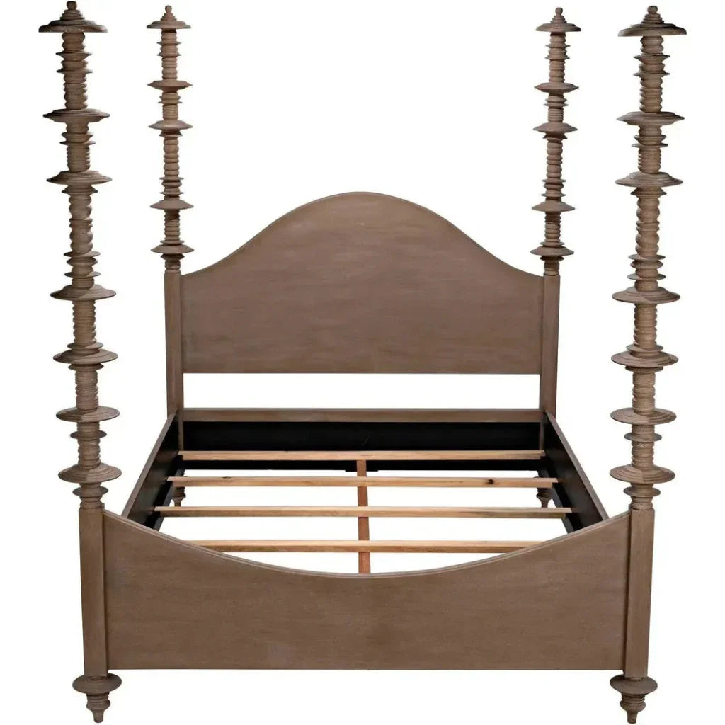 Ferrett Brown Wooden Bed Frame - LOOMLAN - Noir - Beds
