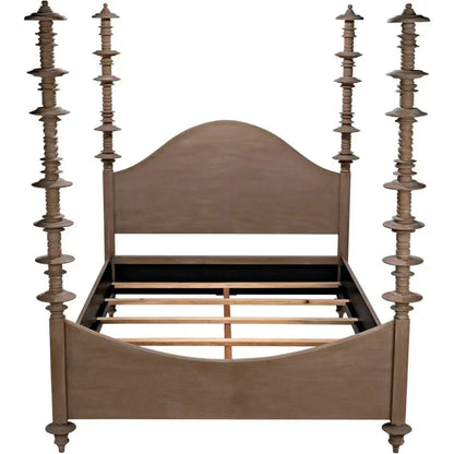 Ferrett Brown Wooden Bed Frame - LOOMLAN - Noir - Beds