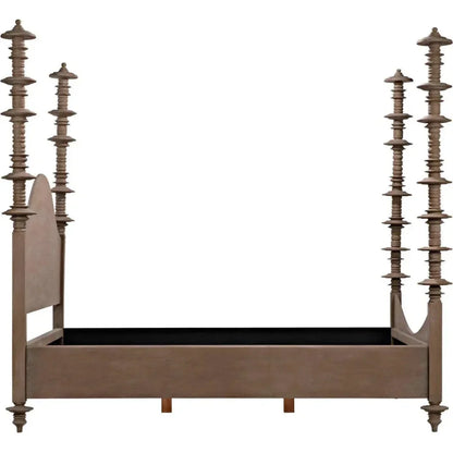 Ferrett Brown Wooden Bed Frame - LOOMLAN - Noir - Beds
