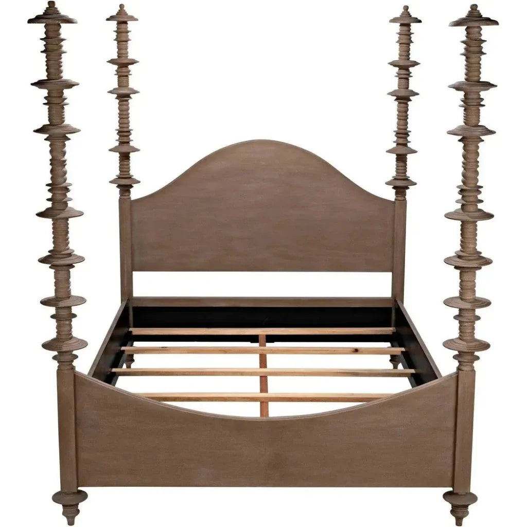 Ferrett Brown Wooden Bed Frame - LOOMLAN - Noir - Beds