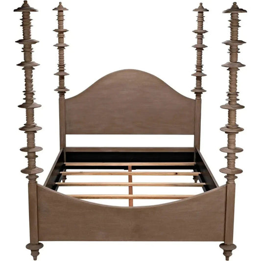 Ferrett Brown Wooden Bed Frame - LOOMLAN - Noir - Beds