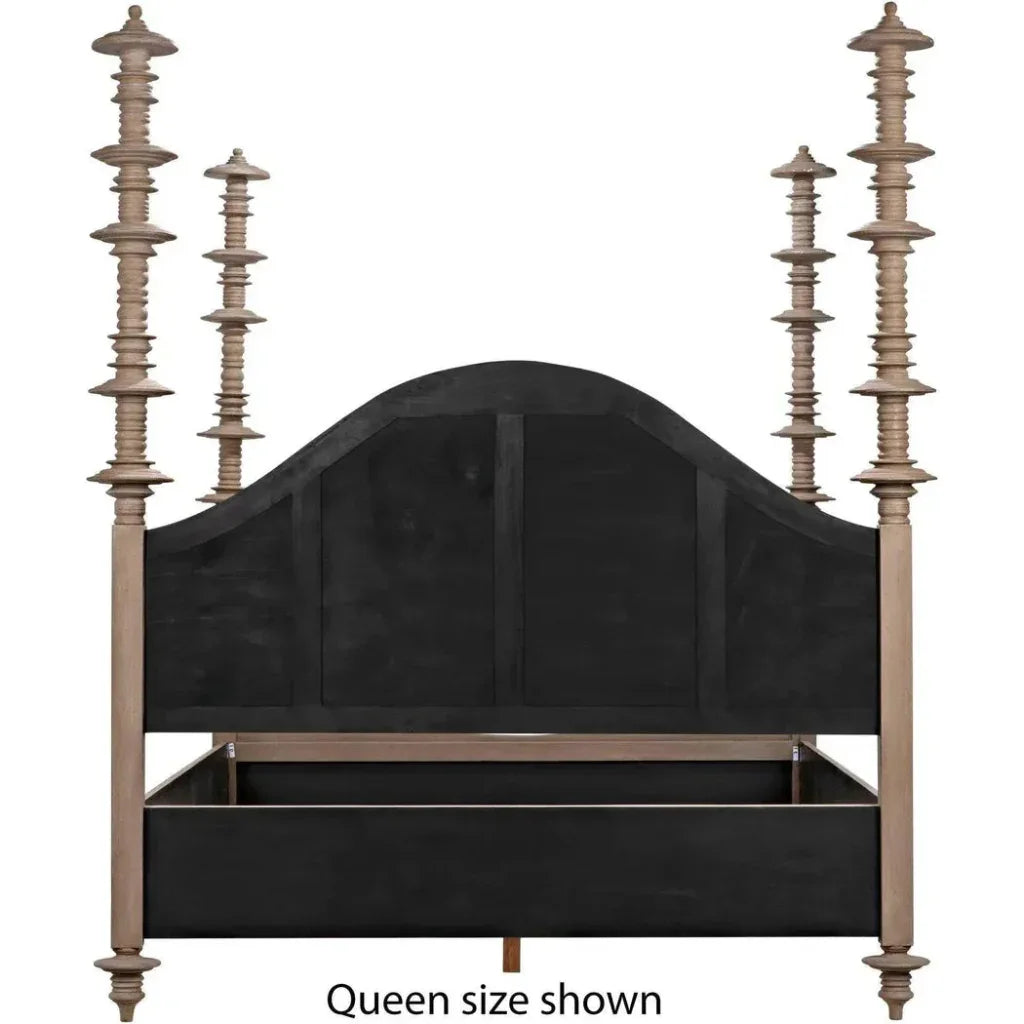 Ferrett Brown Wooden Bed Frame - LOOMLAN - Noir - Beds