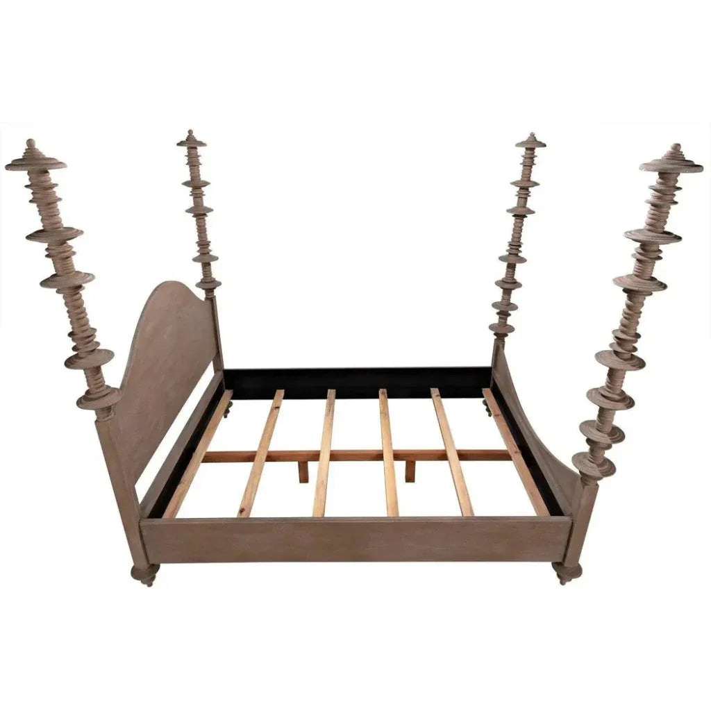 Ferrett Brown Wooden Bed Frame - LOOMLAN - Noir - Beds