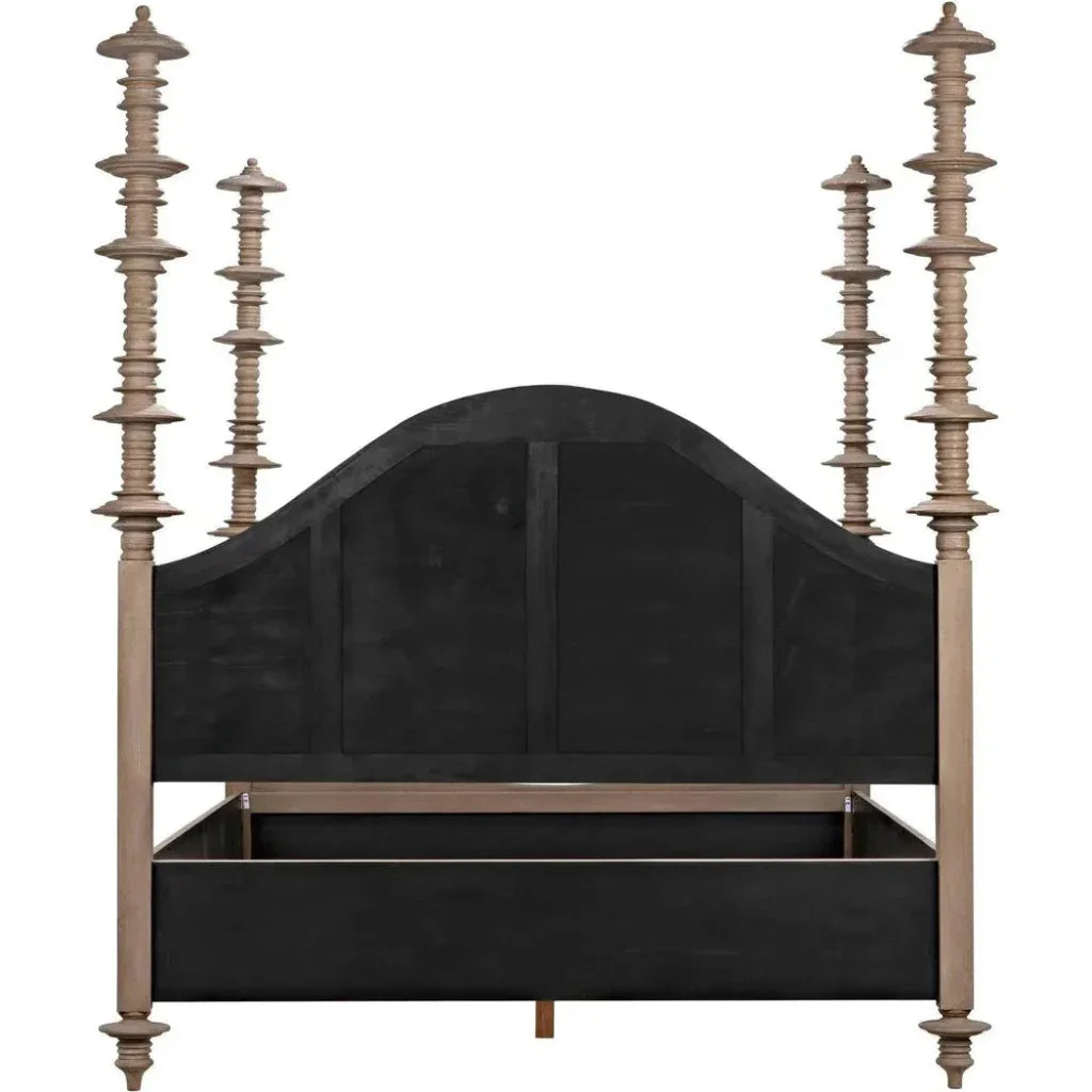 Ferrett Brown Wooden Bed Frame - LOOMLAN - Noir - Beds