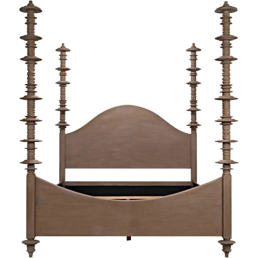 Ferrett Brown Wooden Bed Frame - LOOMLAN - Noir - Beds