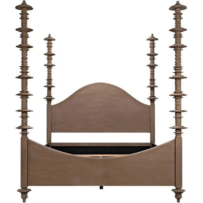 Ferrett Brown Wooden Bed Frame - LOOMLAN - Noir - Beds