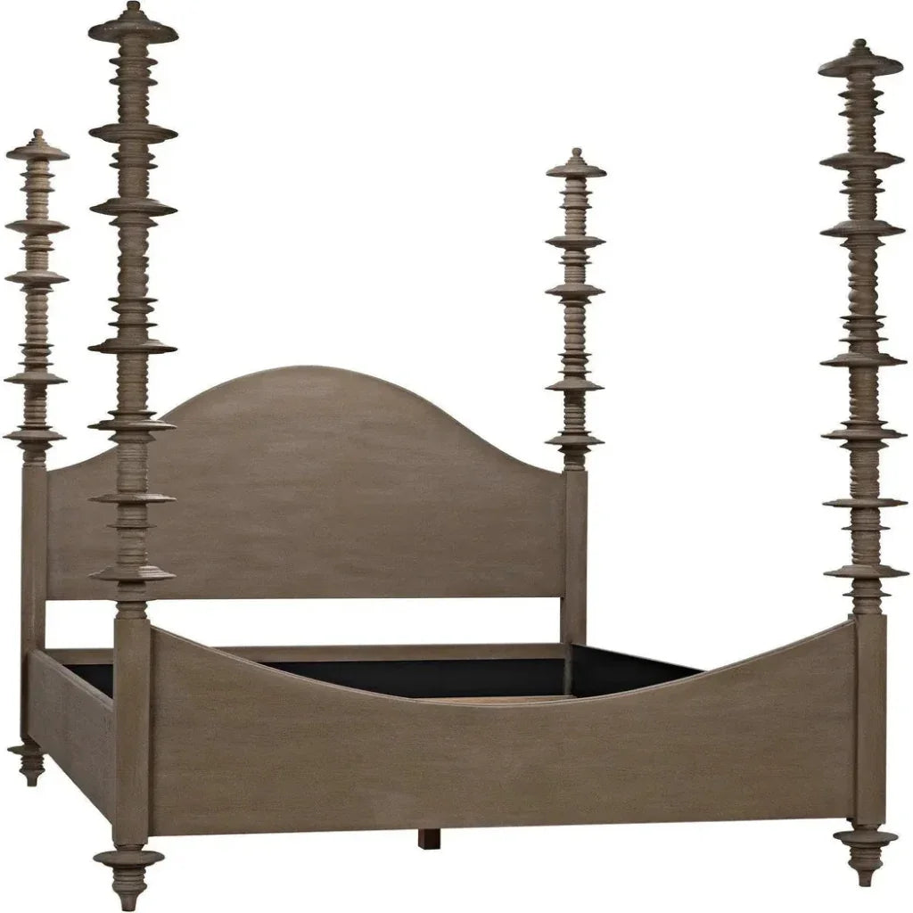 Ferrett Brown Wooden Bed Frame - LOOMLAN - Noir - Beds