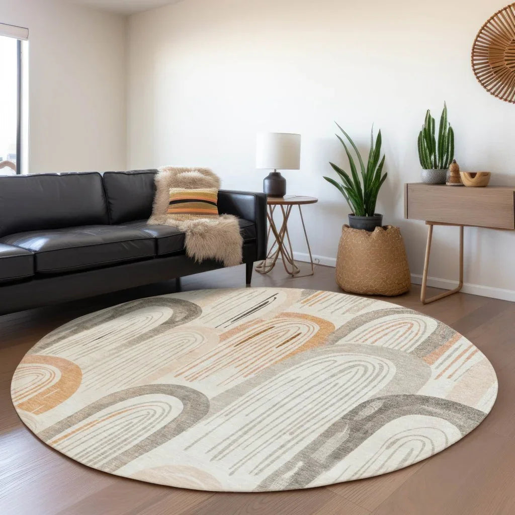Feylinne Ivory Washable Indoor - Outdoor Rug - LOOMLAN - LOOMLAN Rugs - Outdoor Rugs