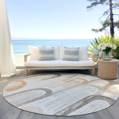 Feylinne Ivory Washable Indoor - Outdoor Rug - LOOMLAN - LOOMLAN Rugs - Outdoor Rugs