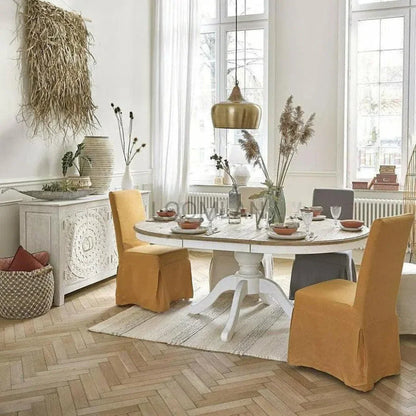 64" White Mandala 4 Door Credenza Boho Chic - LOOMLAN - LOOMLAN - Sideboards