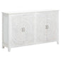 68" White Mandala 4 Door Credenza Boho Chic - LOOMLAN - LOOMLAN - Sideboards