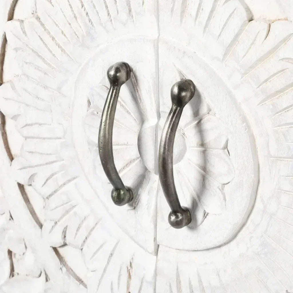 Feyloren White Coastal Tall Home Bar Cabinet-Home Bar Cabinets-LOOMLAN-LOOMLAN